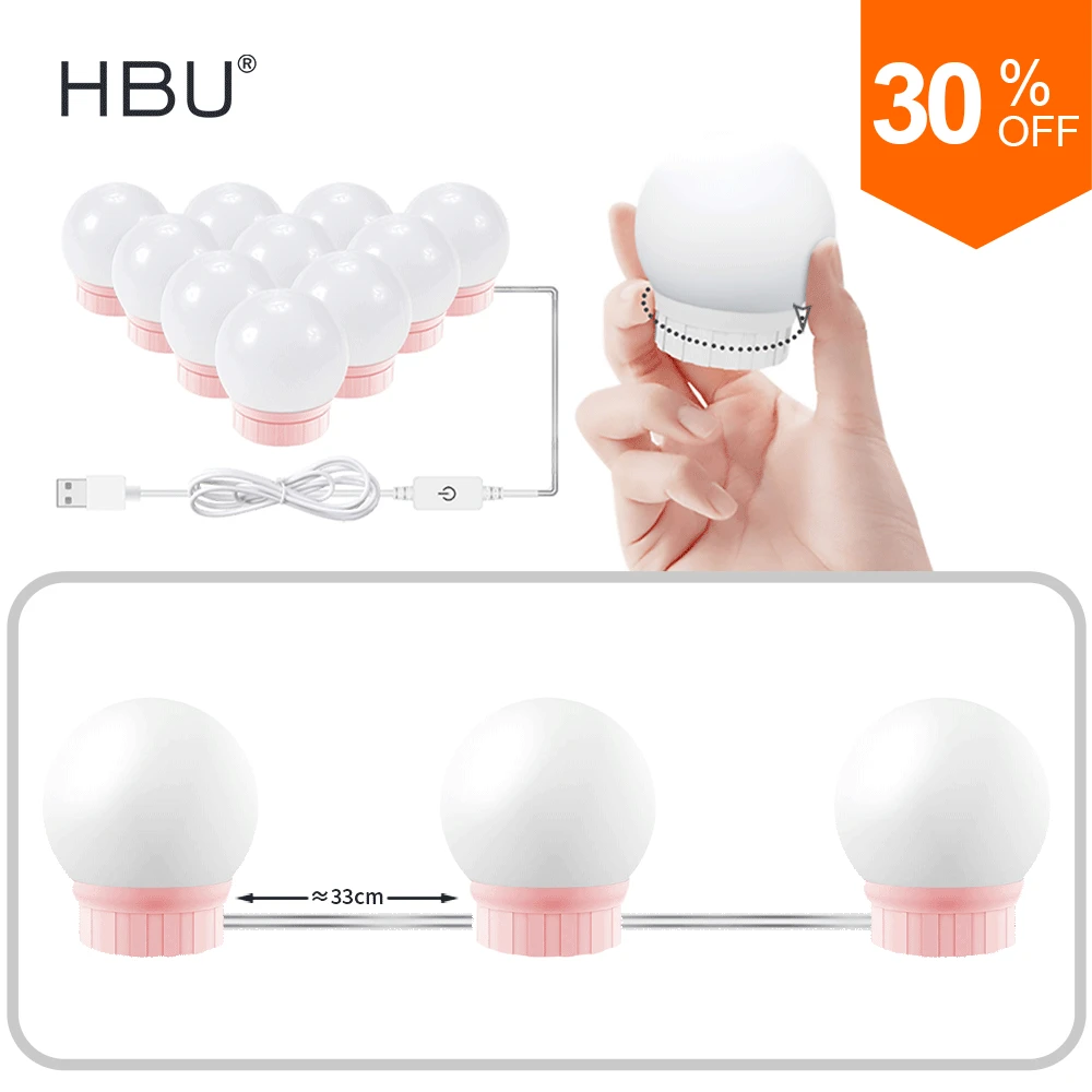 Mirror Light Vanity With Lights Led And Table Makeup Bulb 12V Plug Dimmable Touch Control Lighting Dressing decor | Лампы и освещение