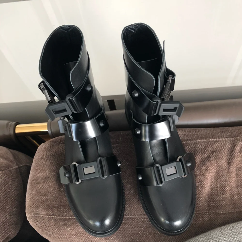 Лидер продаж женская обувь из натуральной коровьей кожи ботинки с пряжкой на