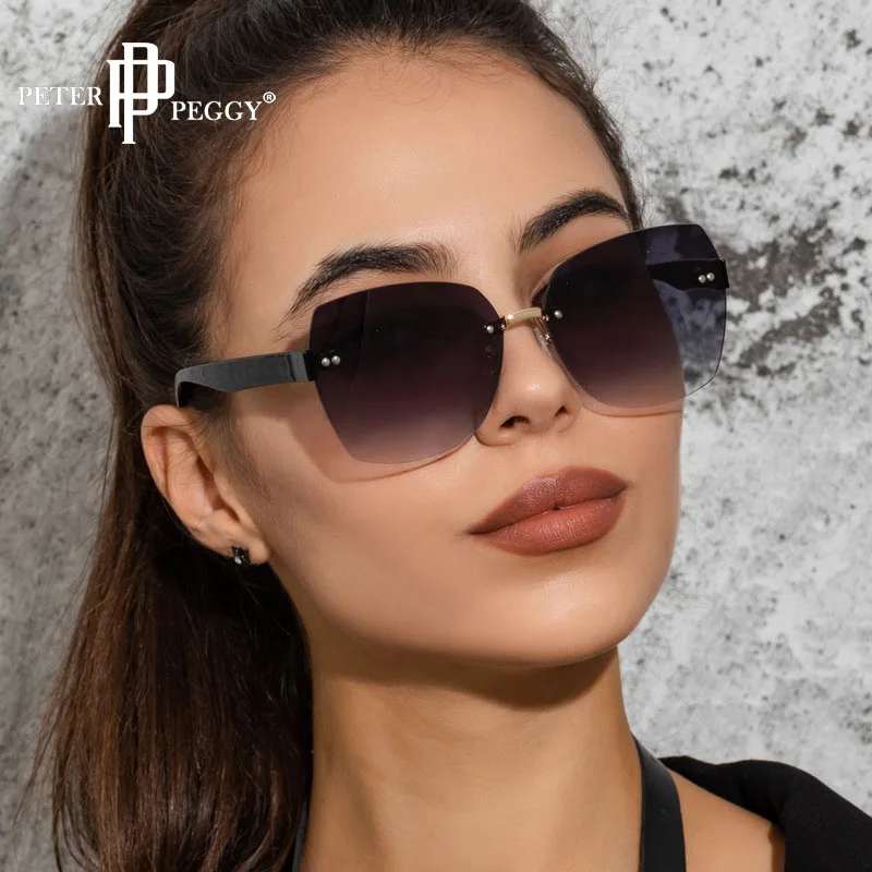 

New Luxury Designer Fashion Rimless Sunglasses Summer Glasses Fashion Sun glasses For Men Women UV400 Sunglasses