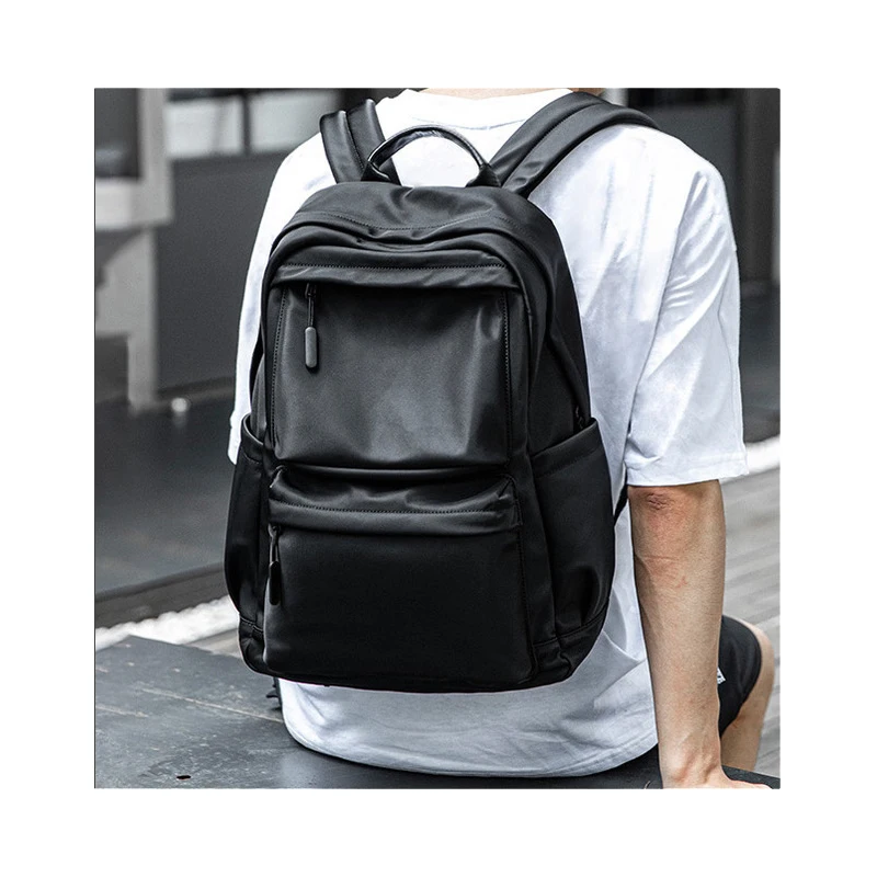Large Capacity Business Backpacks Travel Bag Black Pu Leather Men's Fashion Shoulder Bags Teenage Backpack Men Casual JT330002