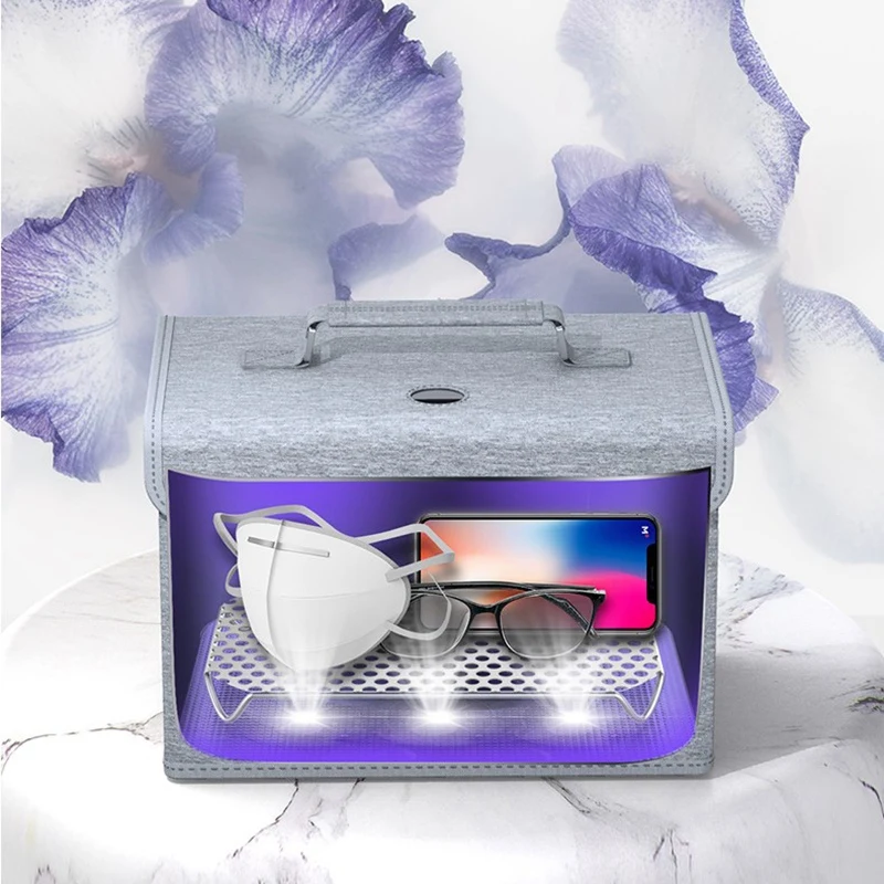 

HOT-Foldable UVC Light Sanitizers Bag Rechargeable Portable Ultraviolet Disinfection Box for Mask Underwear Storage Bag