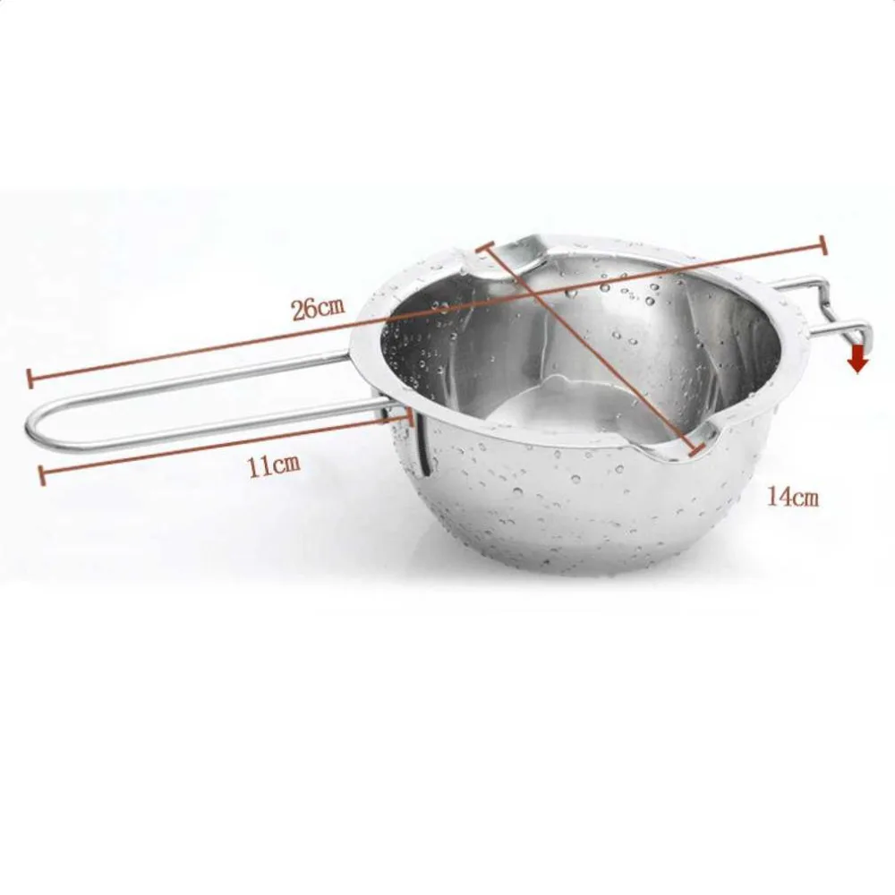 

Stainless Steel Chocolate Butter Milt Melt Ting Bowl Long Grip Handle DIY Pastry Cooking Dessert Baking Pastry KKitchen Tool