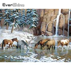 Алмазная вышивка Evershine, картина Зимние Животные 5D сделай сам, алмазная вышивка, лошади, стразы, искусство, распродажа, домашний декор