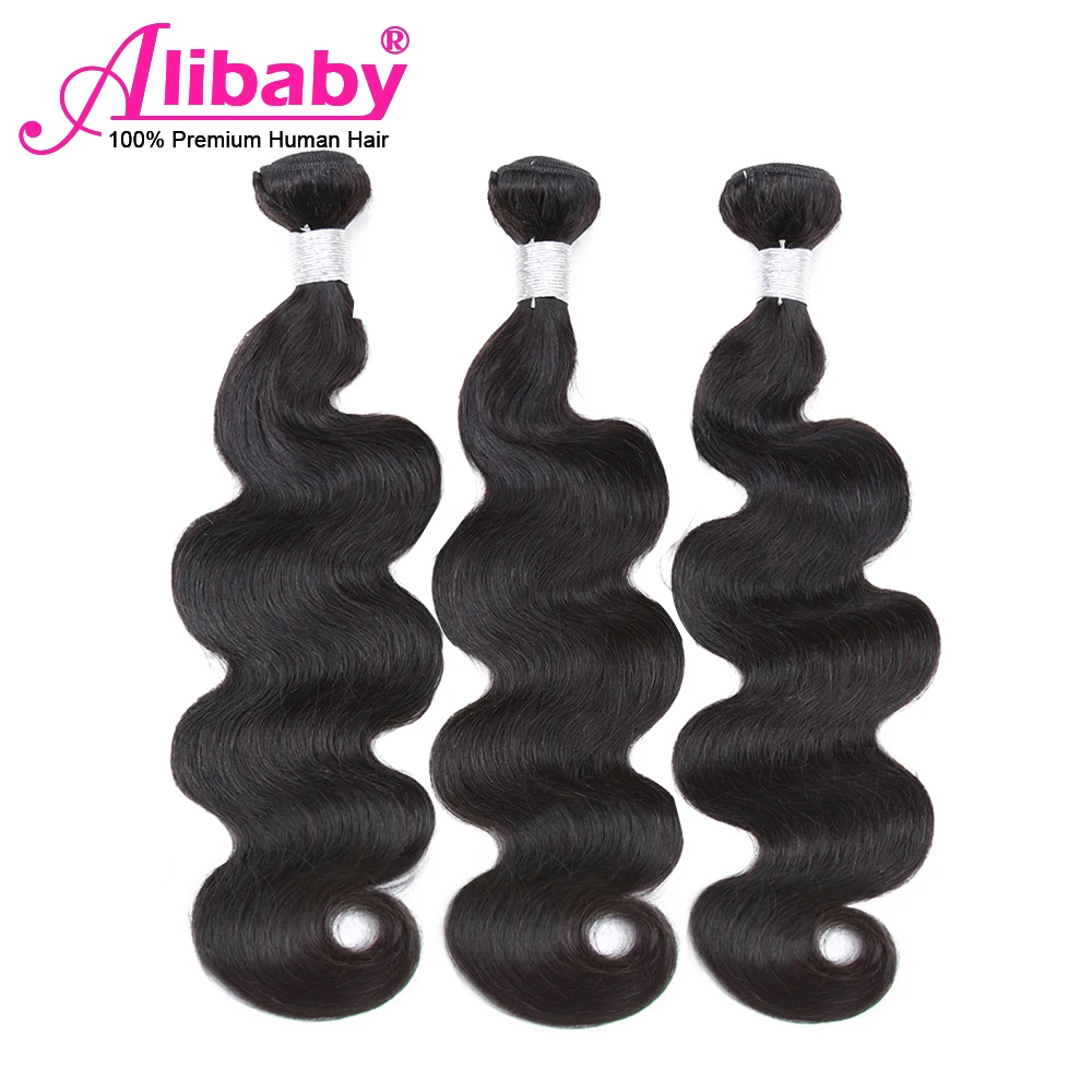 Alibaby индийские объемные волнистые пучки не Реми влажные и человеческие волосы