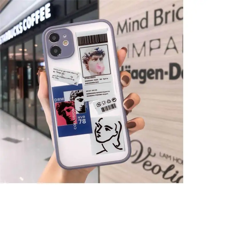 

David stitching pattern art Phone Cases matte transparent For iphone 7 8 11 12 plus mini x xs xr pro max cover