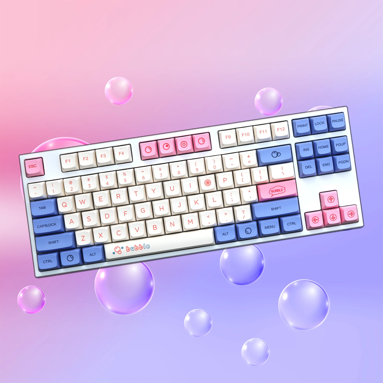 

139 Keys/set Cute Bubble Theme PBT Dye Subbed Key Caps For MX Switch Mechanical Keyboard XDA Profile Keycap For 64 68 84 980m