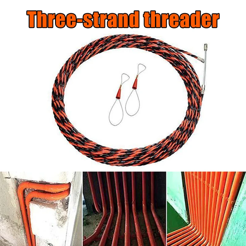

Electrician Wire Threader Fish Tape Wire Puller Stringer 3-Strand Threader Construction Tool