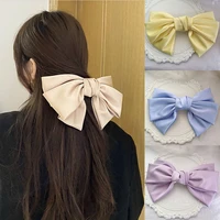 1pc new fashion satin barrette bow hair clip for women girls wedding long ribbon korean hairpins headwear hair accessories hot