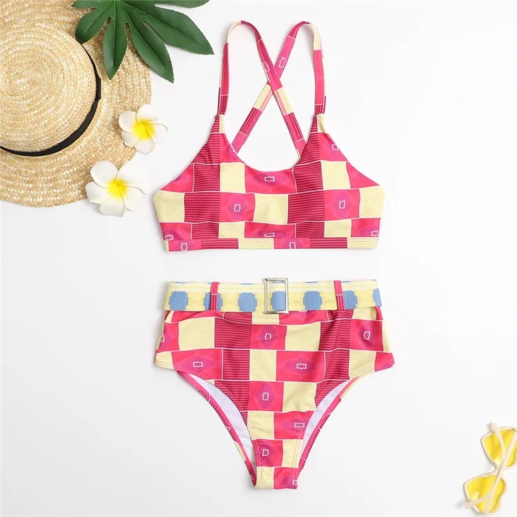 

Bikini 2021 Women's Swimsuit Swimwear High Waist Halter Push Up Bikini Set Biquini Brazilian Summer Beach Bathing Suit Swimwear