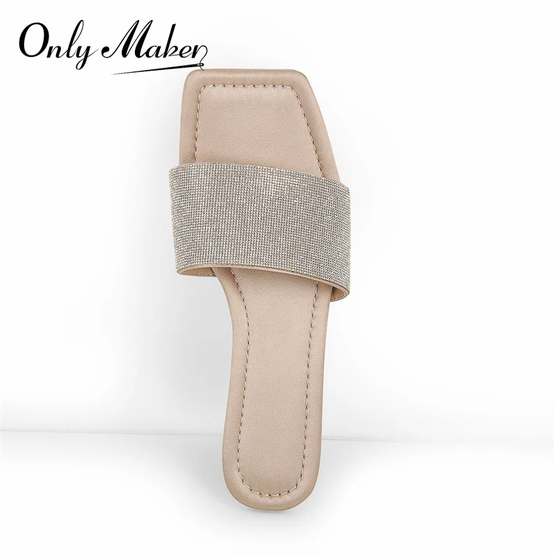 

Женские сандалии на плоской подошве Onlymaker с искусственным бриллиантом, летние мюли большого размера