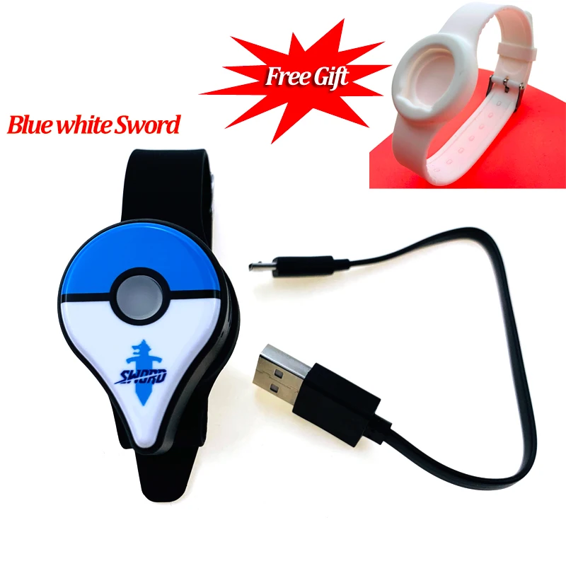 BlueWhite Sword Горячая Новая версия Bluetooth браслет с автоматической ловлей для PokemonGO Plus с перезаряжаемой батареей внутри - Цвет: BlueWhite Sword