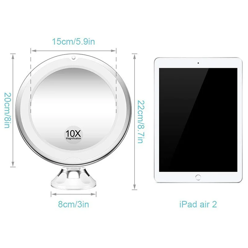 Светодиодный косметический светильник 10-кратное увеличительное зеркало с
