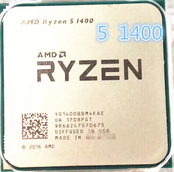AMD Ryzen 5 1400 R5 3 2 ГГц четырехъядерный ЦПУ процессор YD1400BBM4KAE разъем AM4|Процессоры| |