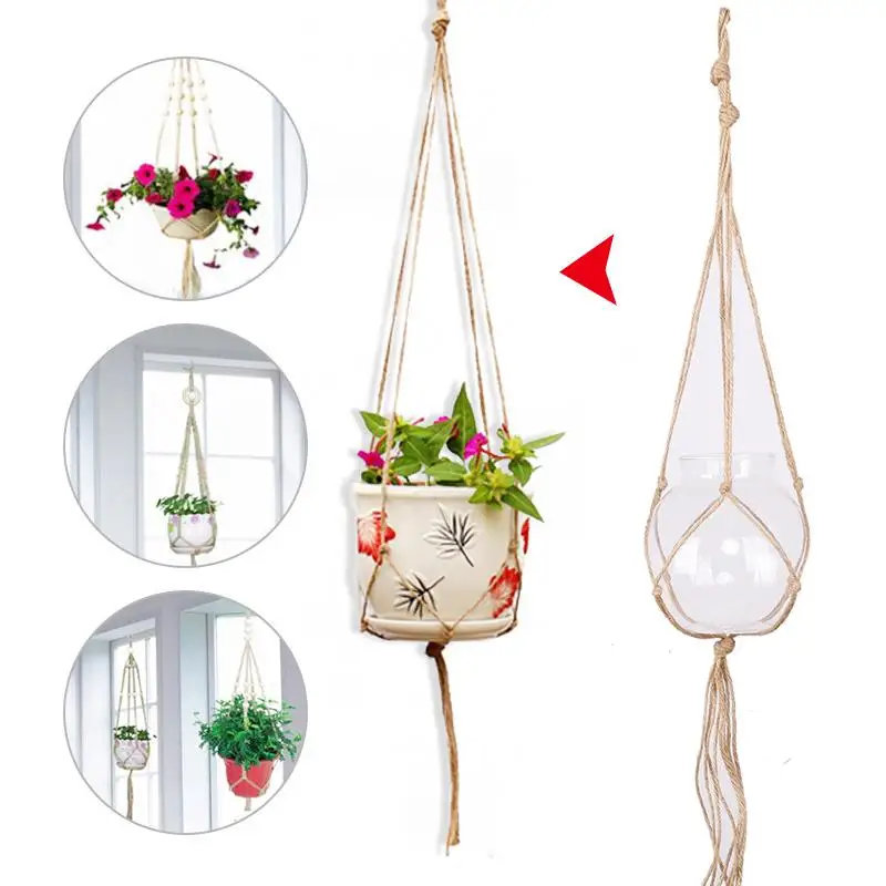 Веревка из пеньковой веревки стеклянный террариум цветочные горшки настольная