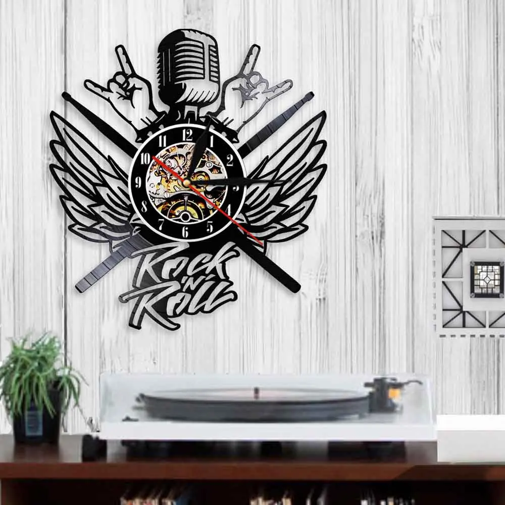 Настенные виниловые часы Rock N Roll декор для дня рождения подарки в стиле рок n