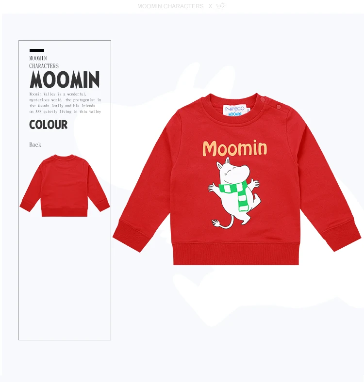 Moomin/весенне-летняя толстая футболка с длинными рукавами с рисунком рождественских персонажей из финского хлопка; зеленая футболка с круглым вырезом