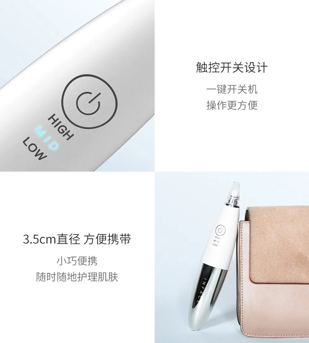 Xiaomi inFace вакуумный отсос для угрей удаления дермабразии шрам акне пилинг для пор лица чистый уход за кожей лица красота машина