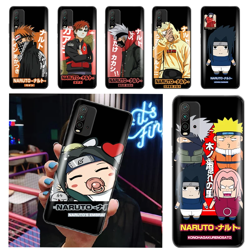 

N-Naruto Akatsuki Sasuke Gaara Phone Case For Redmi Note 9 9T 9A 9C 9S Pro Max Personalised TPU Soft Coque Telephone Cute