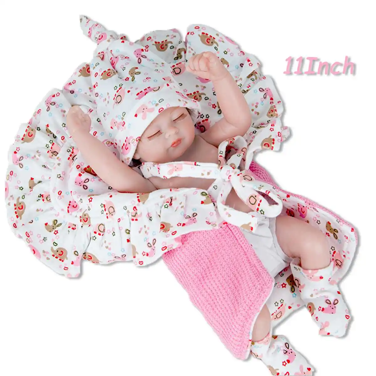 

Doll Reborn Toddler 28cm/11 inch Soft Silicone Reborn Dolls Baby Soft Body Lifelike Birthday Christmas Surprise Girl Gifts Doll
