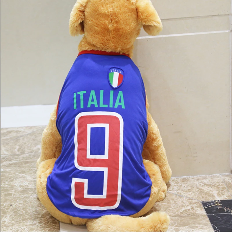 

World Cup Dog Basketball Football National Team Shirt Summer Pet Vest Ventilate Clothe Puppy Medium Large Sized