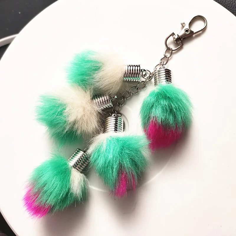 20 см в длину Искусственный мех брелки виноград гроздь дизайн брелоки с помпонами