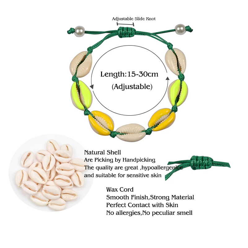 модный натуральный браслет в виде ракушки для женщин летний ручной работы