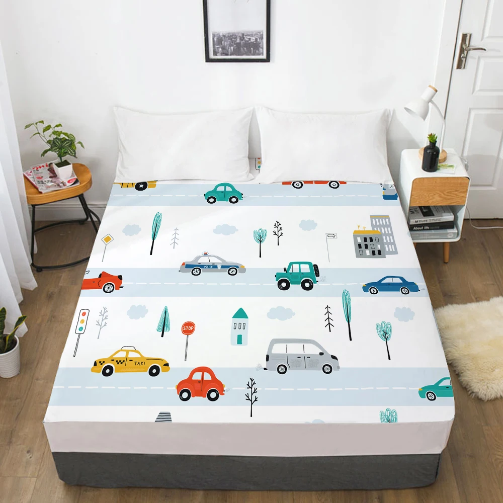 

Children Elastic fitted sheet bed sheet With An Elastic Band Bedding For Kids baby child Mattress Cover Single 160x200 Cartoon