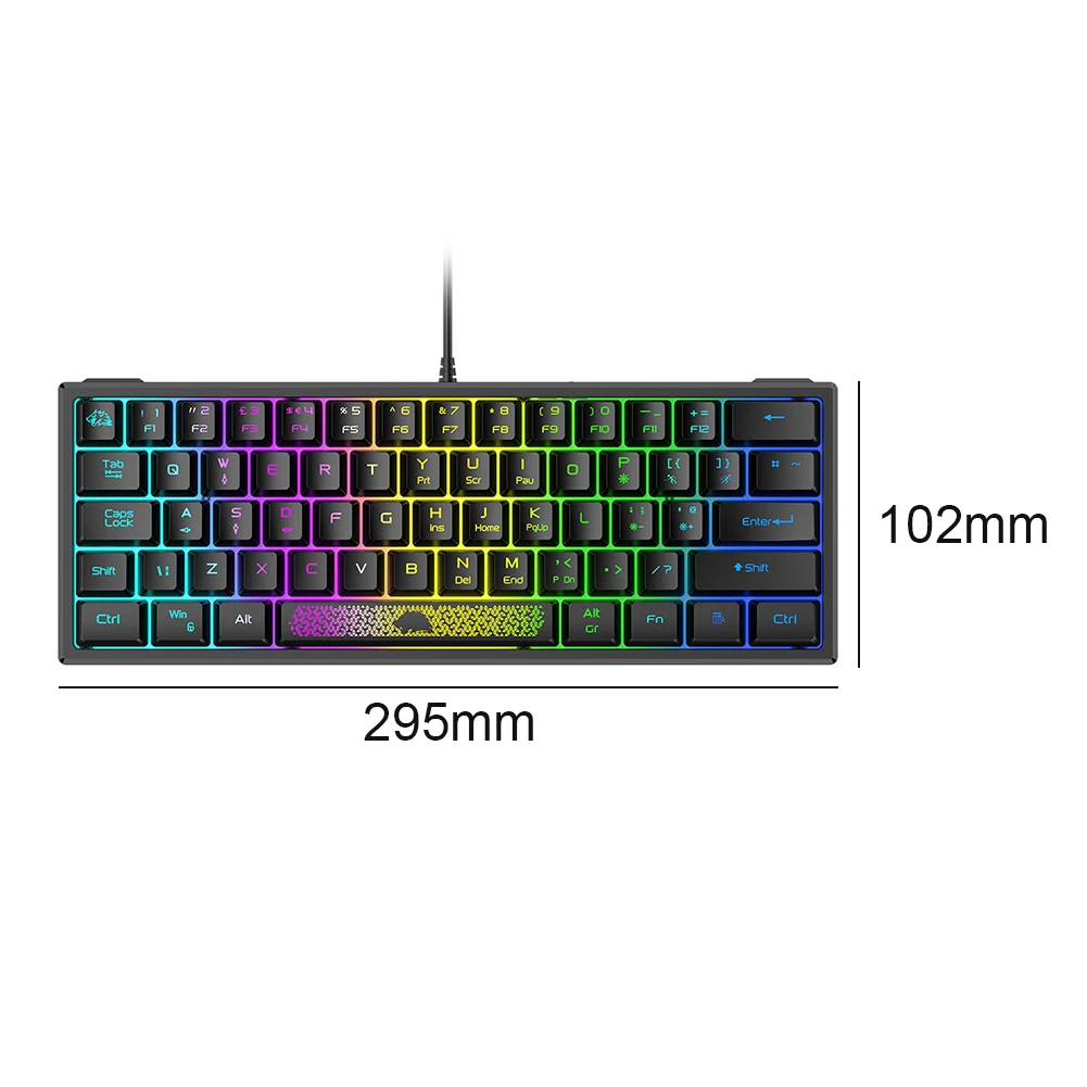 Клавиатура K61 игровая Механическая Проводная с RGB-подсветкой 62 клавиши |