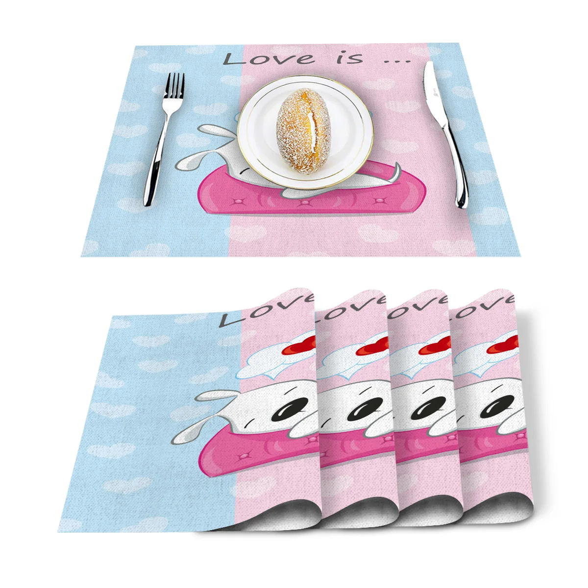 4/6 шт хлопковые льняные салфетки в полоску с рисунком собаки коврики для стола