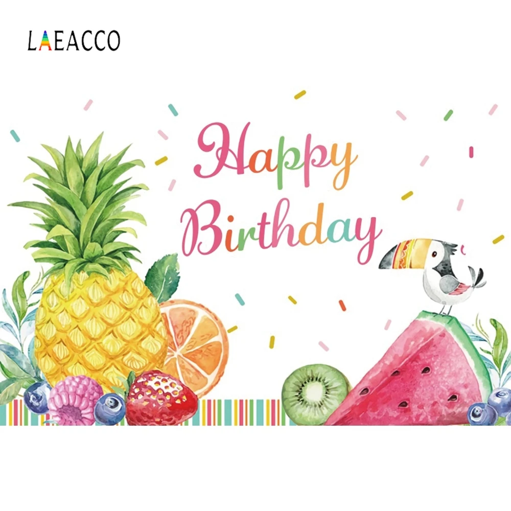 

Laeacco Pineapple Watermelon Fruits Baby Shower Photophone Birthday Photography Backgrounds Photo Backdrops For Photo Studio