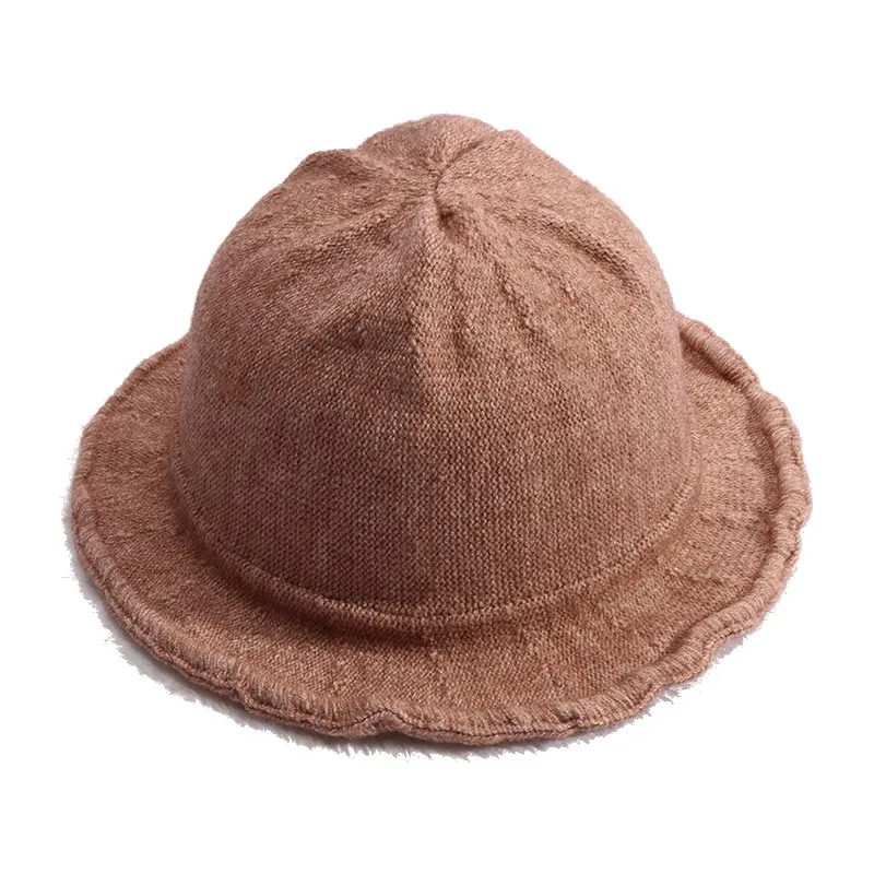 K Fashion Baby Solid Pattern Fisherman Hat Warm Autumn Winter Bucket Hat for Newborn Infant Baby Toddler Boys Girls - Цвет: K