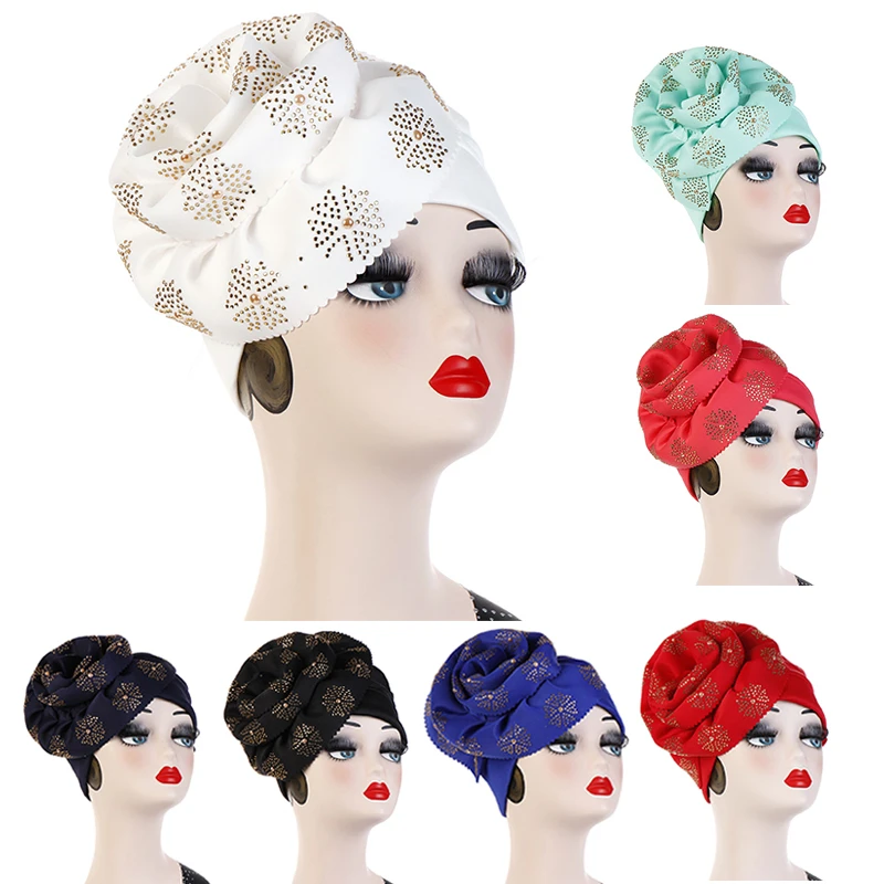 

Big Flower Cotton Women Hijabs Muslim Islamic Scarf Scarves Lady Hat India Cap Muslim Turban Hats Beanie Hat Hair Accessories