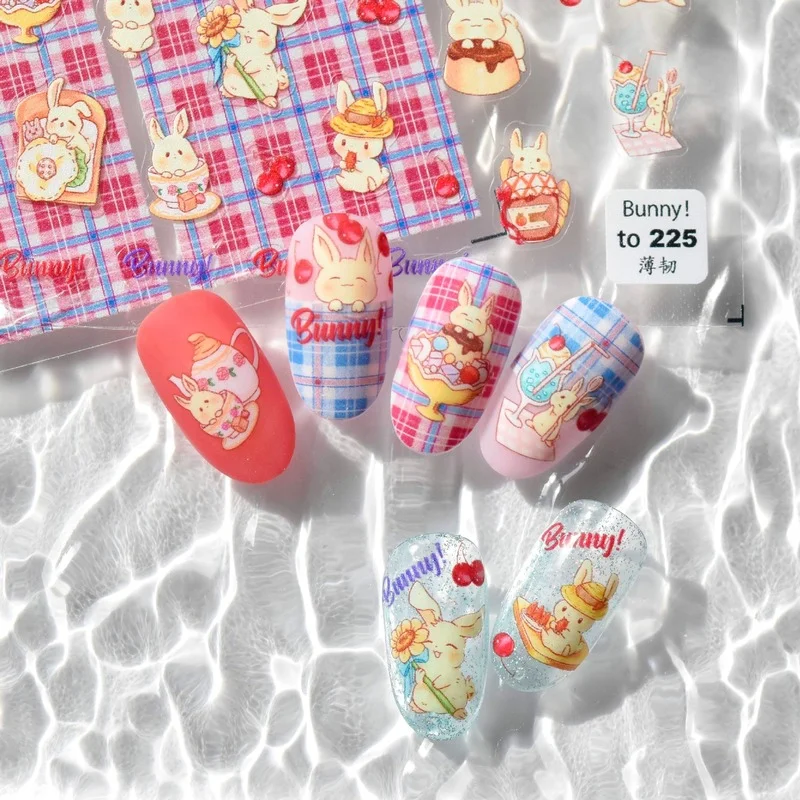 

Наклейка для ногтей в виде забавного кролика, японская наклейка s 5d, украшения для дизайна ногтей, наклейка для дизайна ногтей, милая аниме п...