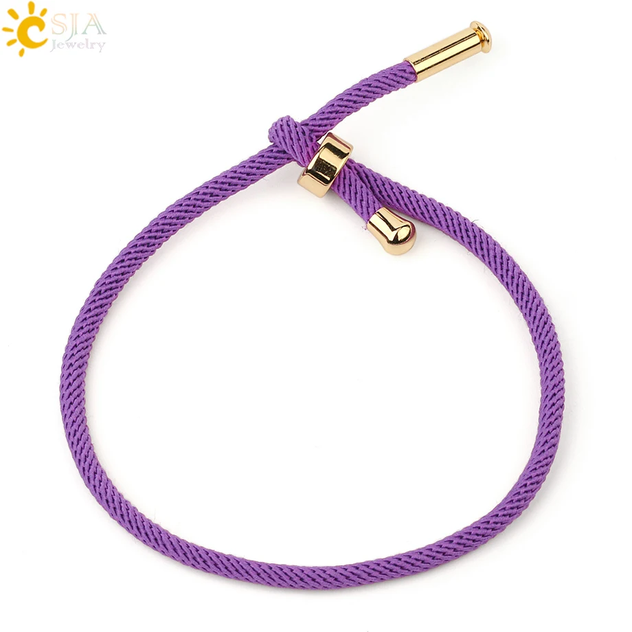 Purple CSJA, веревка, цепь, дружба, красные браслеты, мужские, Femme, плетеный браслет, браслеты, Mujer,, счастливый подарок для влюбленных, для женщин S512 - Окраска металла: Purple