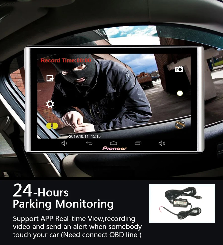 Автомобильный видеорегистратор 7 дюймов с GPS навигацией двойной камерой Android WiFi