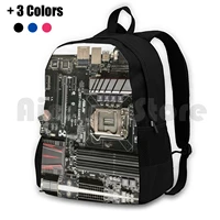 computer motherboard outdoor hiking backpack riding climbing sports bag computer cool motherboard circuit board components