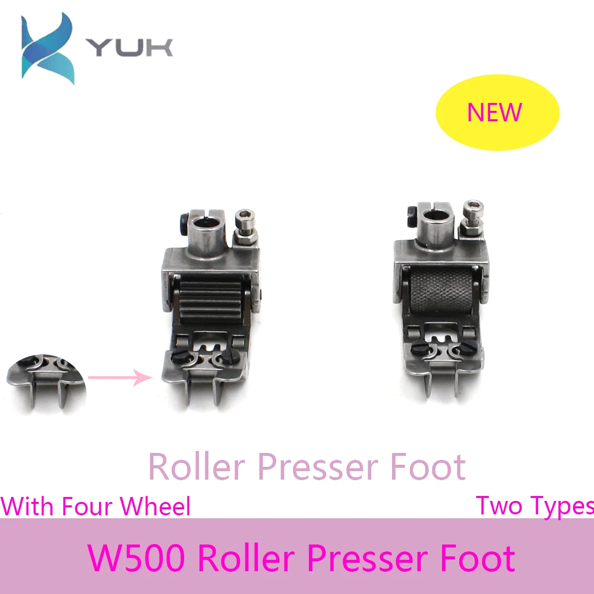

1PCS W500 Roller Presser Foot With Four Wheel Industral Interlock Sewing Machine Knife Presser Foot
