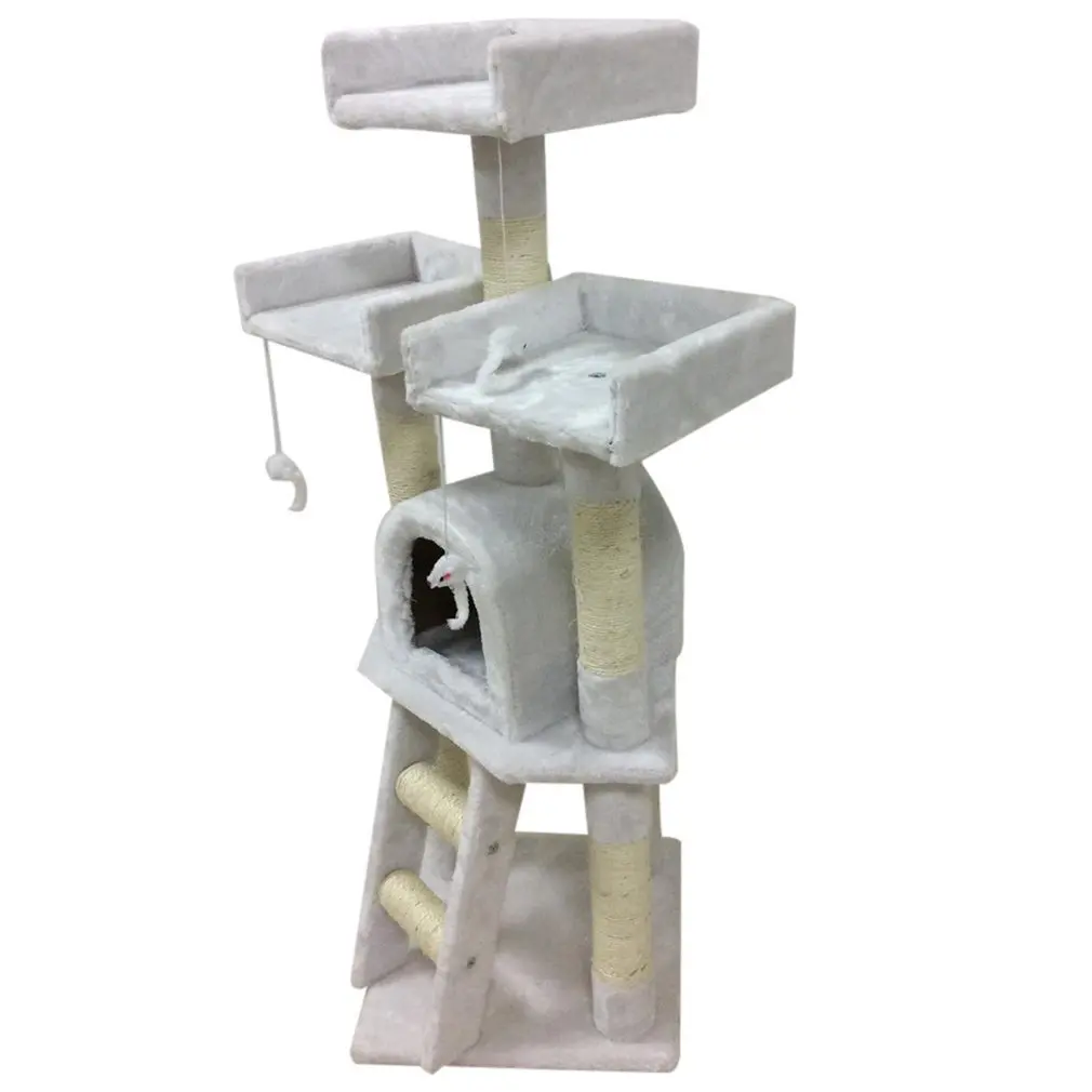 

115cm Constructed of E1 Grade Particleboard Kitten Cat Tree Scratching Post Activity Centre Bed Toy Scratcher 115cm