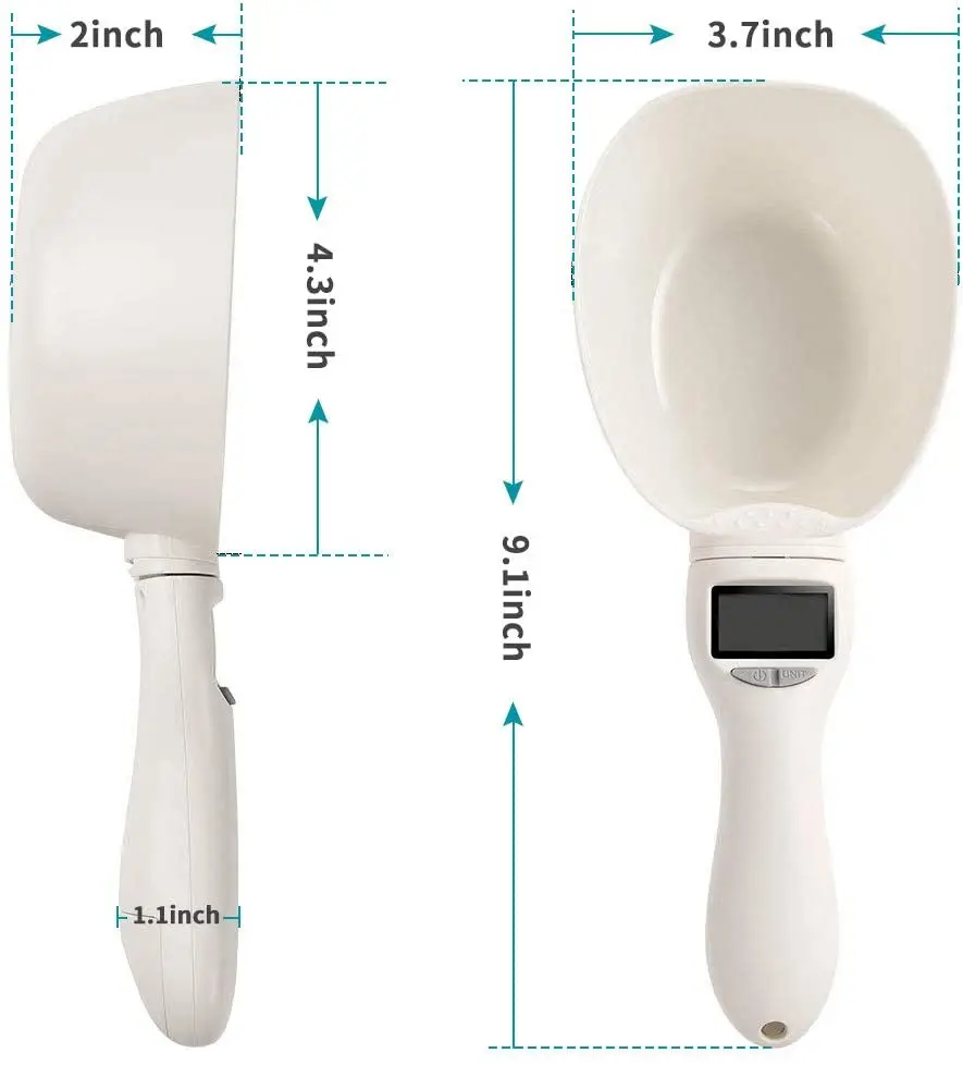 

Zwini Digital Pet Food Scoop, Dog Food Measuring Cup, Detachable Cat Food Scooper Digital Scale Spoon with LCD Display