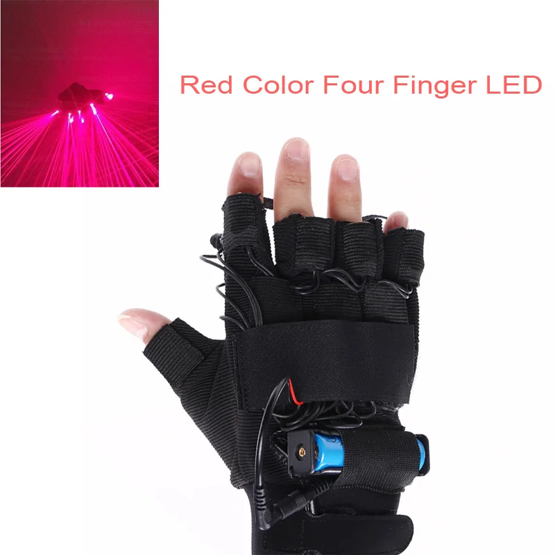 Red Four Finger led 3 режима зеленые лазерные перчатки Рождество ночной клуб сцена Dj супер яркие 18650 Питание от батареи вечерние красные лазерные лучи - Цвет: Red Four Finger led