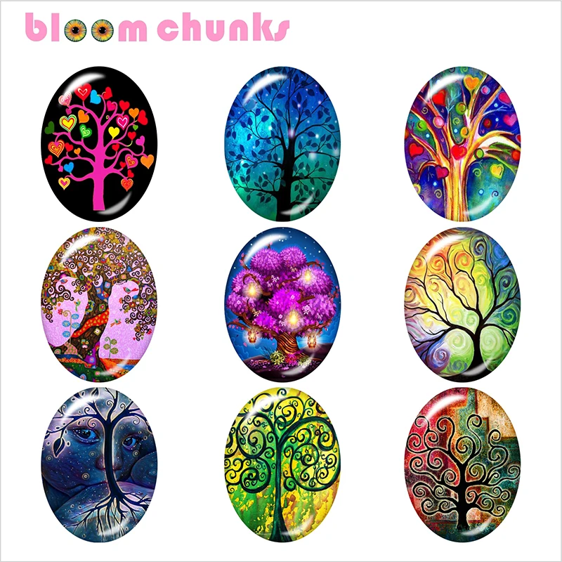 

tree of life 13x18mm/18x25mm/30x40mm photo Oval glass cabochon demo flat back Making findings D014