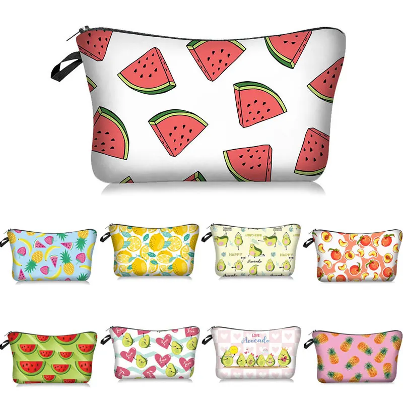 

Case Travel Organizer Bag Polyester Makeup Bag Multicolor Fruit Printing Pouch Fashion Cosmetic Bag Cute Toiletry Tool 1PC