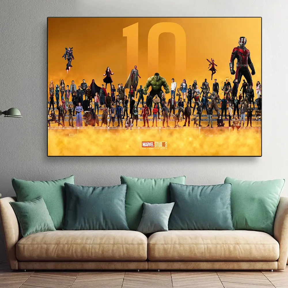 

Avengers Assemble Canvas Painting Marvel Movie Creative 10th Anniversary Collection HD Poster Art Picture Living Room Home Decor