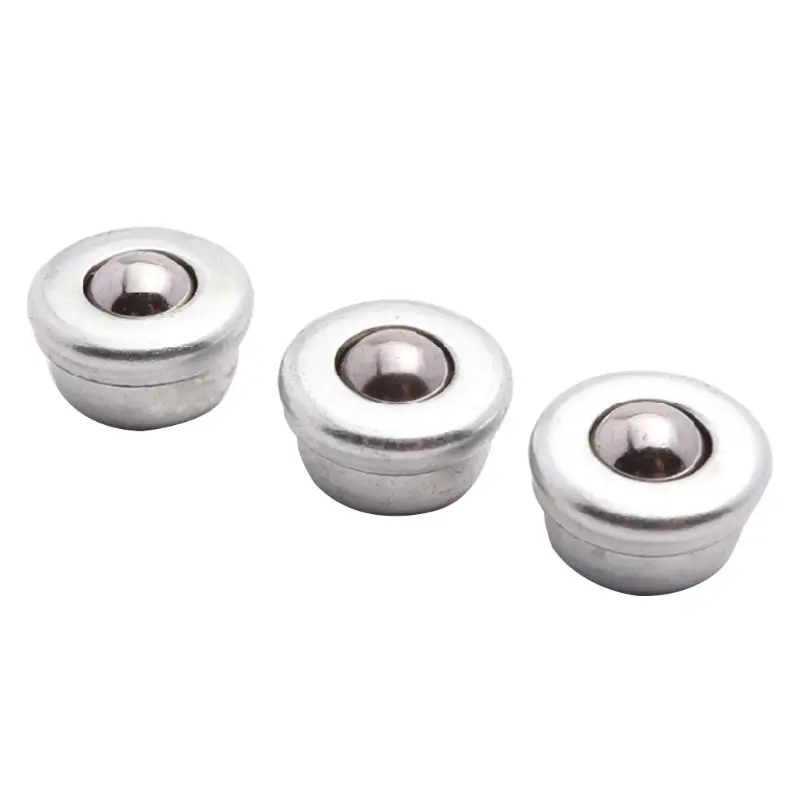 

10Pcs 8mm Steel Conveyor Ball Sliver Transfer Bearing Unit Roller Wheels Small Flat Round Eye Conveying Ball