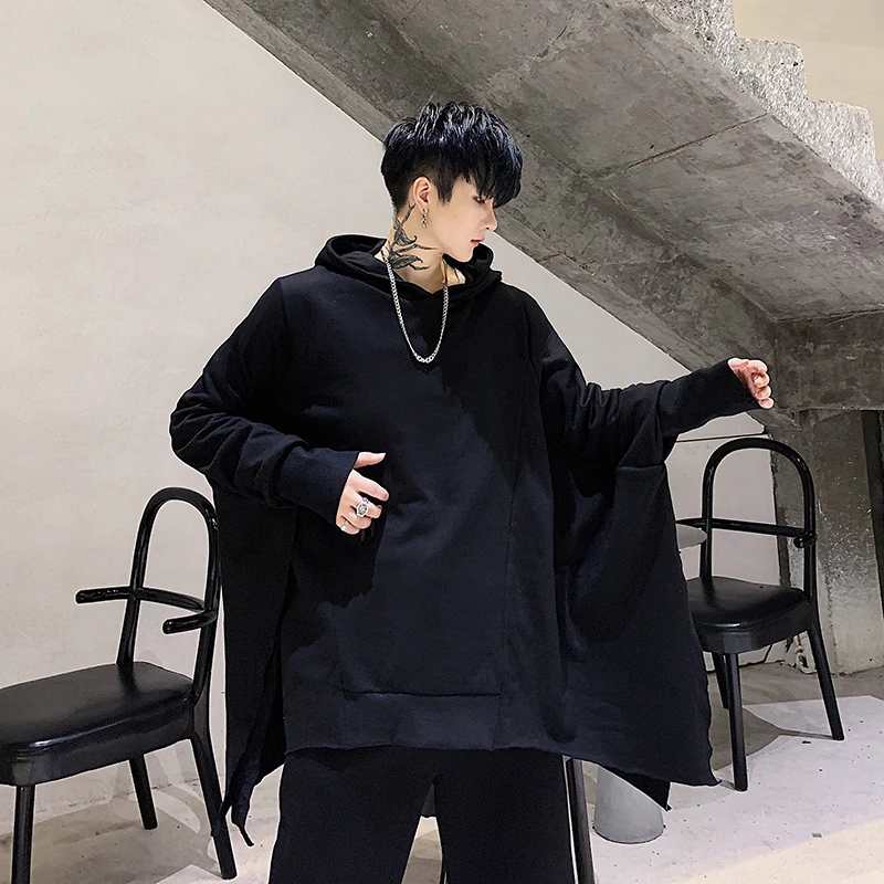 Харадзюку Мужская Оригинальная шапка ведьмы накидка с капюшоном свитер пальто