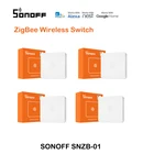 Умный переключатель SONOFF SNZB-01 Zigbee, беспроводной переключатель с уведомлением о низком заряде батареи, работает с приложением SONOFF ZBBridge IFTTT, 4 шт.