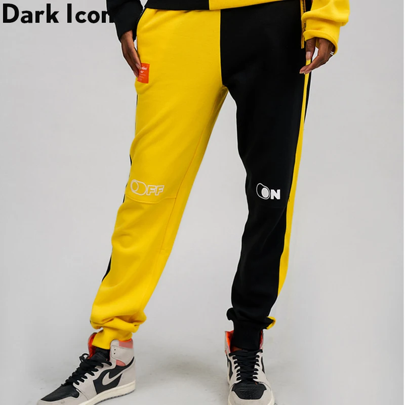 Темные значки Лоскутные трекинговые брюки мужские с эластичной талией для бега