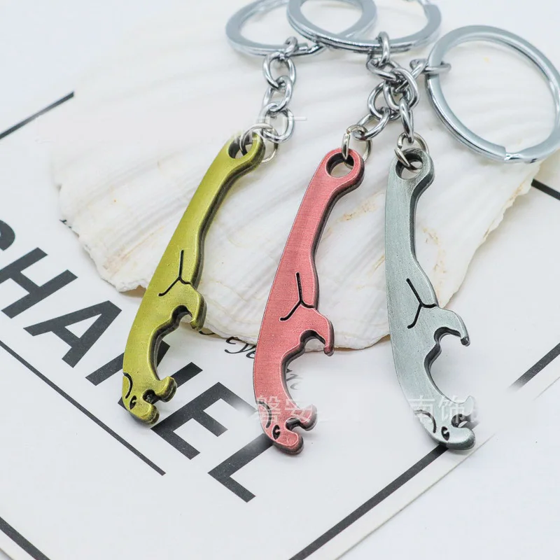 Классического цвета из цинкового сплава Сталь Леопардовый брелок штопор Jaguar