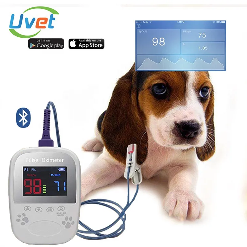 Пульсоксиметр Bluetooth Uvet SPO2 PR монитор для животных пульсометр насыщение кислородом