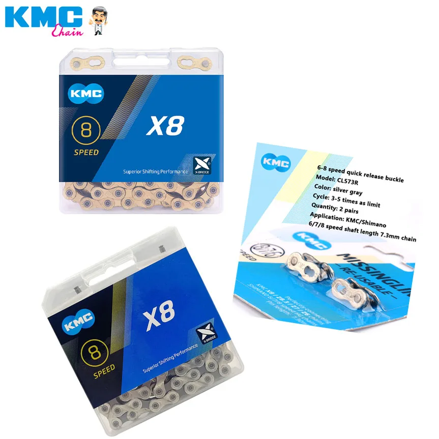 Mountain Bike KMC 6 7 8 Speed Chain Z6 Z8.3 X8 Road Bike Variable Speed Chain 112L 116L Bicycle Accessory With Connector CL573R economical rotator mx rl e used with rotisserie accessories variable speed 0 80 rpm come with accessory cat no 18900327 8 9